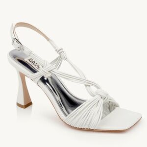 Badgley Mischka Carmine Leather Knot-Detail Slingback Sandal Size 9